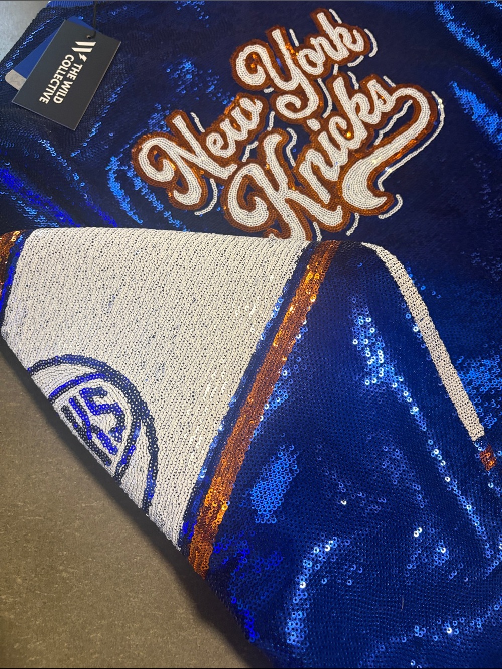 NY KNICKS Sequined Bomber Jacket - Women Size XL (NEW) 2026 CHAMPS - Picture 8 of 9